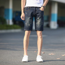 Summer Denim Shorts Men's Ripped Five-point Pants Plus Size Shorts