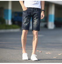 Summer Denim Shorts Men's Ripped Five-point Pants Plus Size Shorts