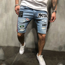 Men's Fashion Denim Ripped Embroidered Loose Straight Jeans