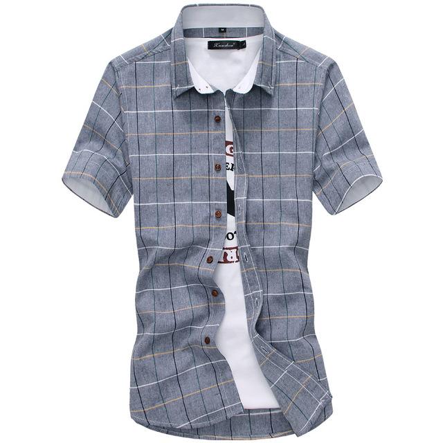 Cotton Mens Button Collar Short Sleeve Shirts