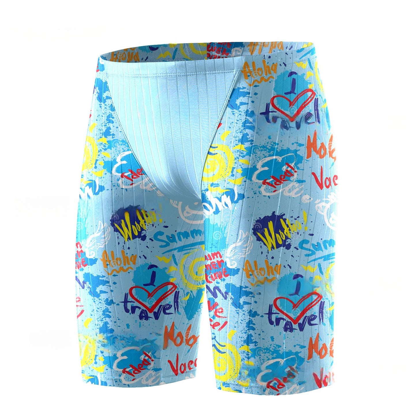 Men's Swimming Trunks Breathable Ice Silk Feeling Quick-dry Pants Swimming Equipment Summer 3D Printing Crafts