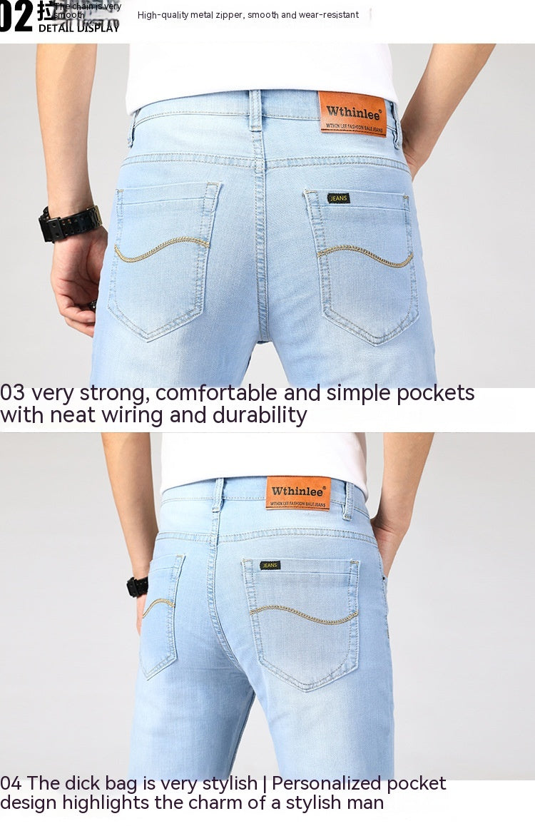 Men's Summer Jeans Men's Straight-leg Pants